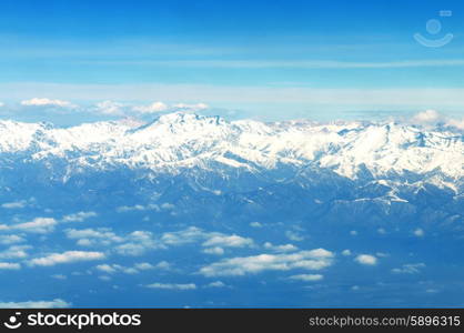 High mountains under snow in the winter