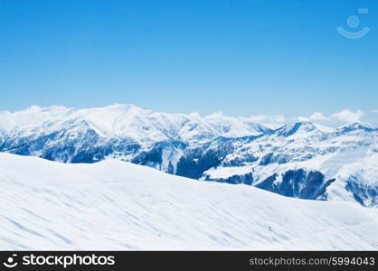 High mountains under snow in the winter