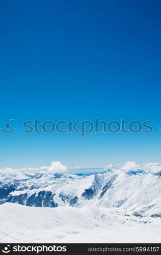 High mountains under snow in the winter