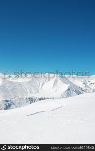 High mountains under snow in the winter