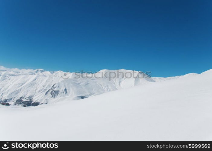 High mountains under snow in the winter