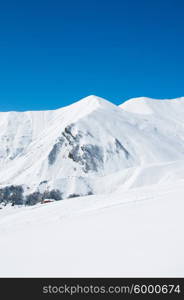 High mountains under snow in the winter