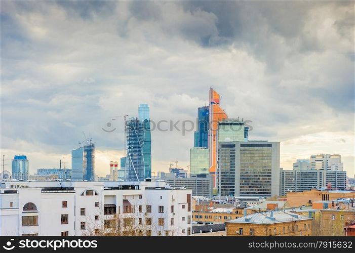 high office buildings in the capital of Russia. Moscow City