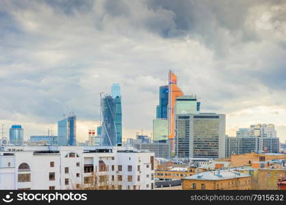 high office buildings in the capital of Russia. Moscow City