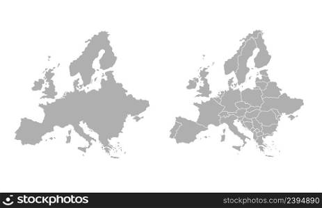 High quality map Europe with borders of the regions. Stock vector. High quality map Europe with borders of the regions