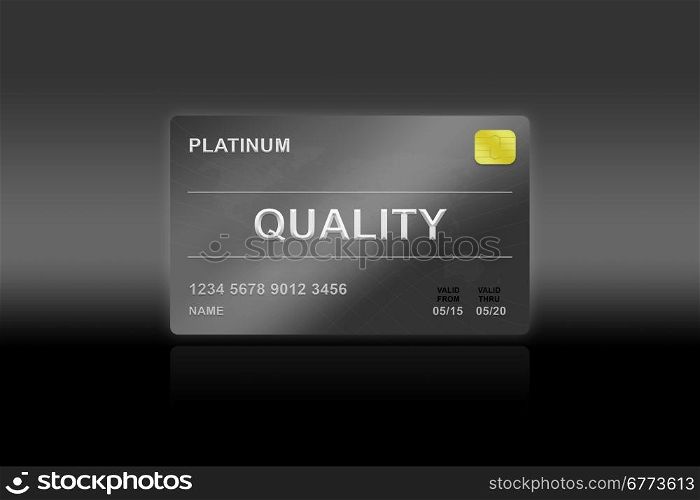 high quality platinum card on black background