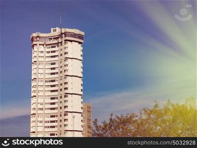 High residential building under a sunny day