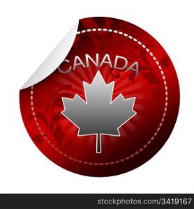 High resolution Canada graphic sticker with maple leaf.