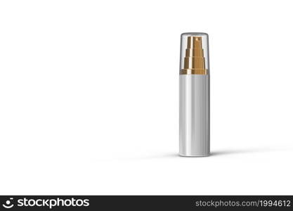 High resolution cosmetic bottle package 3d rendering isolated mockup fit for your design element.