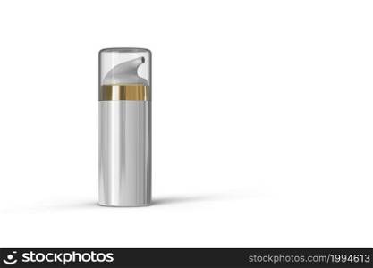 High resolution cosmetic bottle package 3d rendering isolated mockup fit for your design element.
