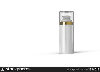 High resolution cosmetic bottle package 3d rendering isolated mockup fit for your design element.