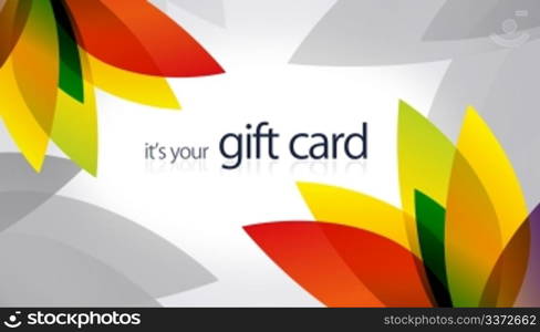 High resolution gift card with splash colored elements.