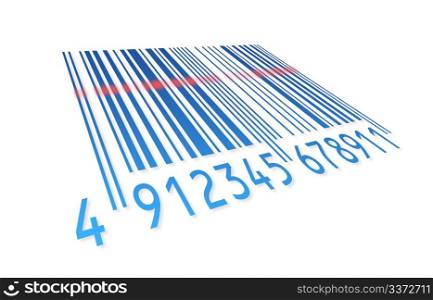 High resolution graphic of a bar code with laser line.