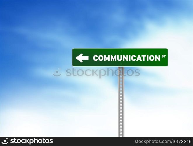 High resolution graphic of a communication road signs on Cloud Background