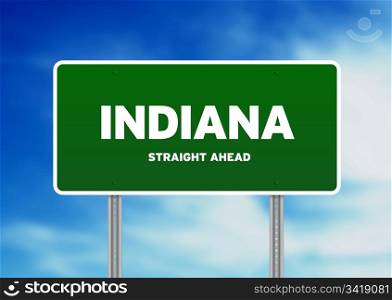 High resolution graphic of a indiana highway sign on Cloud Background.