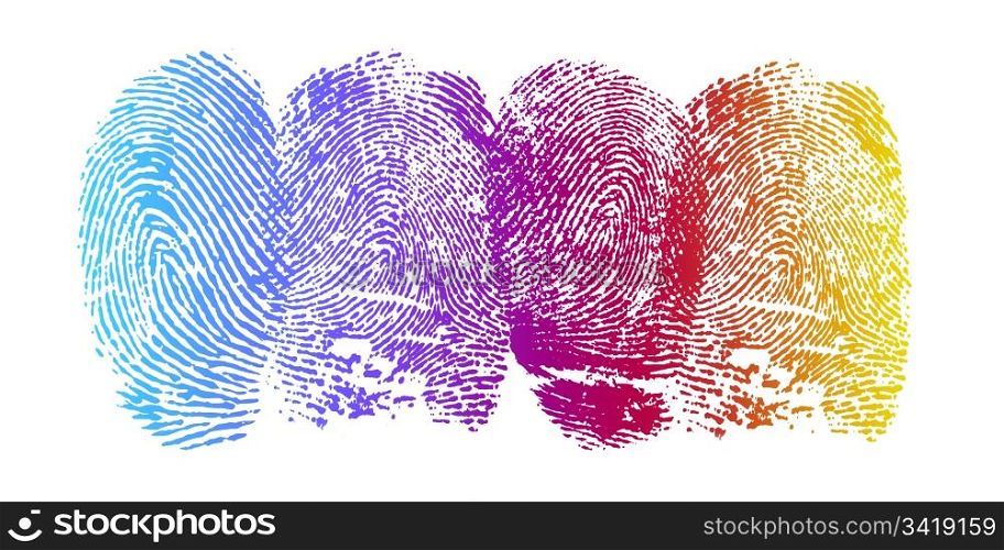 High resolution graphic of fingerprints with gradiant color.