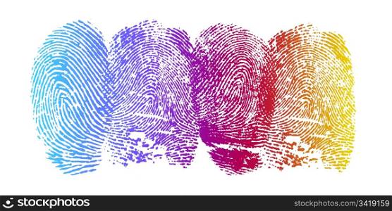 High resolution graphic of fingerprints with gradiant color.
