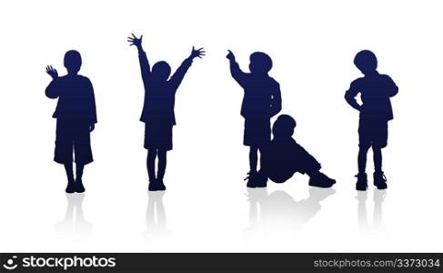 High Resolution graphic of kids silhouettes.