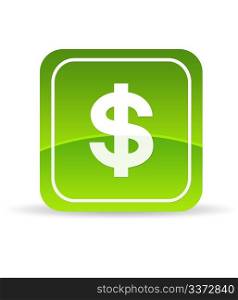 High resolution green dollar icon on white background.
