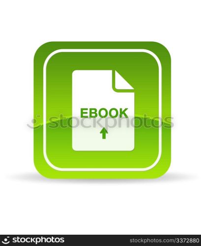 High resolution green ebook icon on white background.