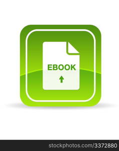 High resolution green ebook icon on white background.