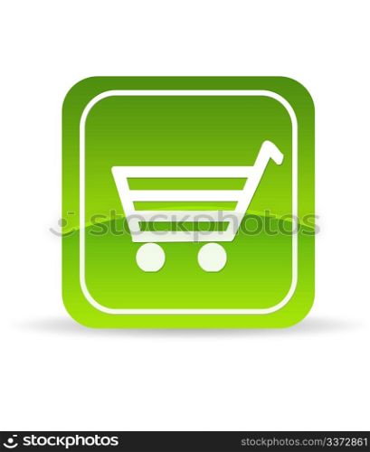 High resolution green ecommerce icon on white background.