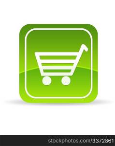 High resolution green ecommerce icon on white background.
