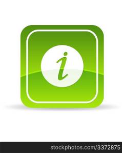 High resolution green information icon on white background.