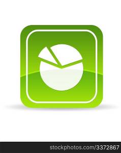 High resolution green market share chart icon on white background.