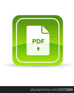 High resolution green pdf icon on white background.