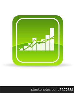 High resolution green Profit Chart Icon on white background.