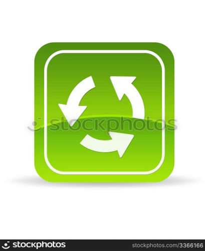 High resolution green reload icon on white background.