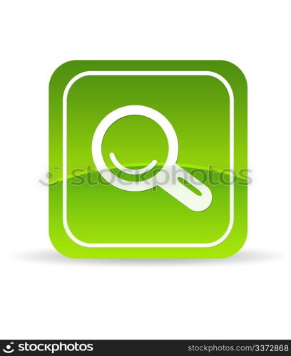 High resolution green search icon on white background.