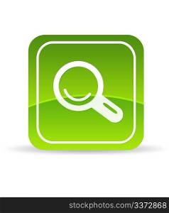High resolution green search icon on white background.