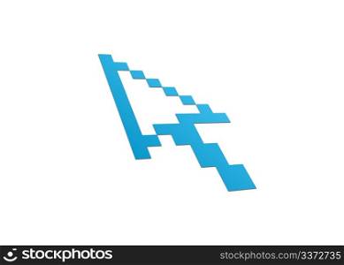 High resolution perspective graphic of a computer cursor