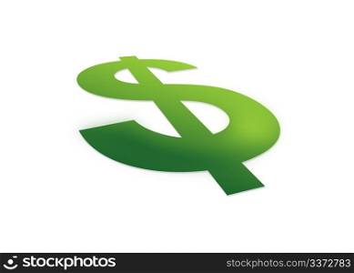 High resolution perspective graphic of a dollar sign.