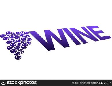 High resolution perspective graphic of a wine sign with grapes.