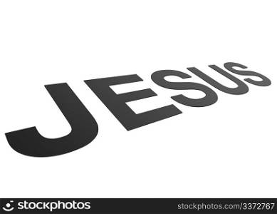High resolution perspective graphic of the word Jesus.