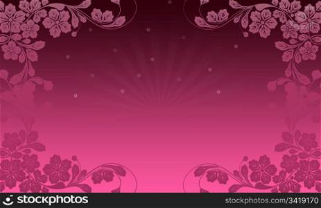 High resolution pink wallpaper with floral elements.