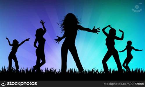 High resolution promotional graphic of dancing girls.