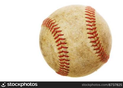 High rez worn baseball on a white background