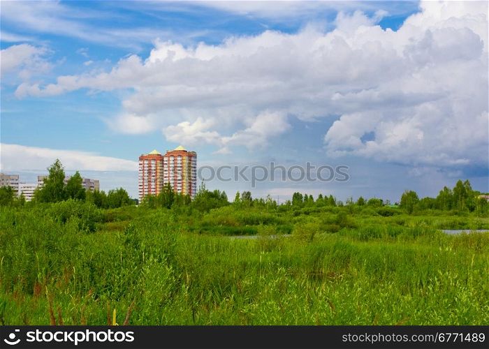 High-rise buildings constructed in the natural area of Yaroslavl