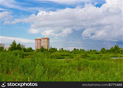 High-rise buildings constructed in the natural area of Yaroslavl