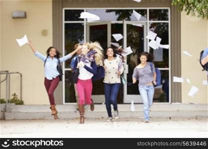 High School Pupils Celebrating End Of Term