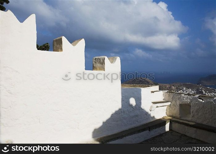 High section view of a building, Greece