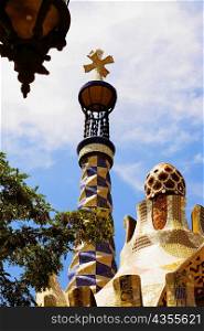 High section view of a building, Parc Guell, Barcelona, Spain