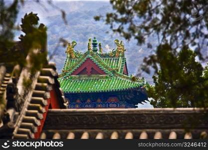 High section view of a temple, Shaolin Monastery, Henan Province, China