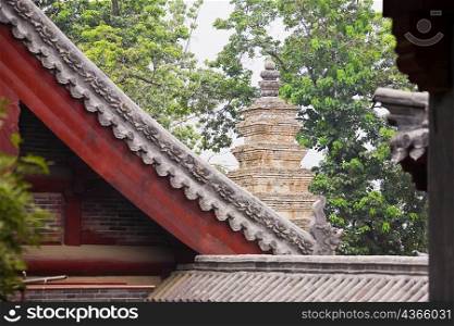 High section view of a temple, Shaolin Monastery, Mt Song, Henan Province, China