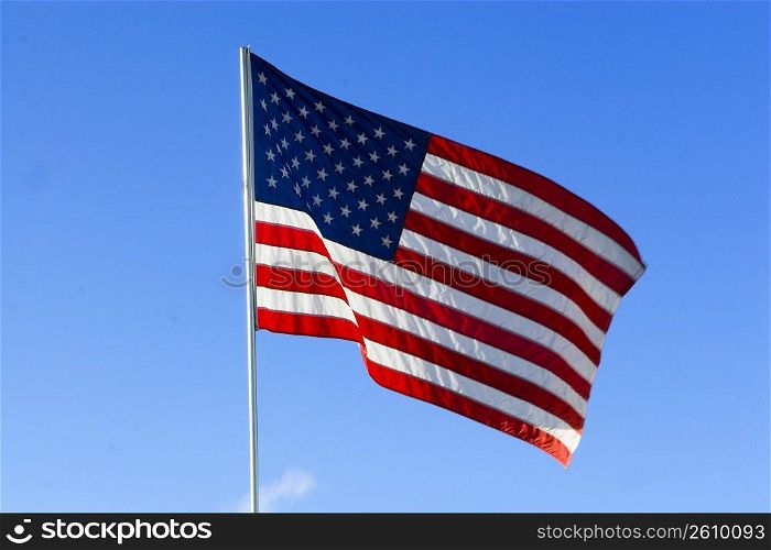 High section view of an American flag