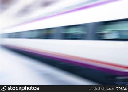 High speed train in motion blur - abstract background